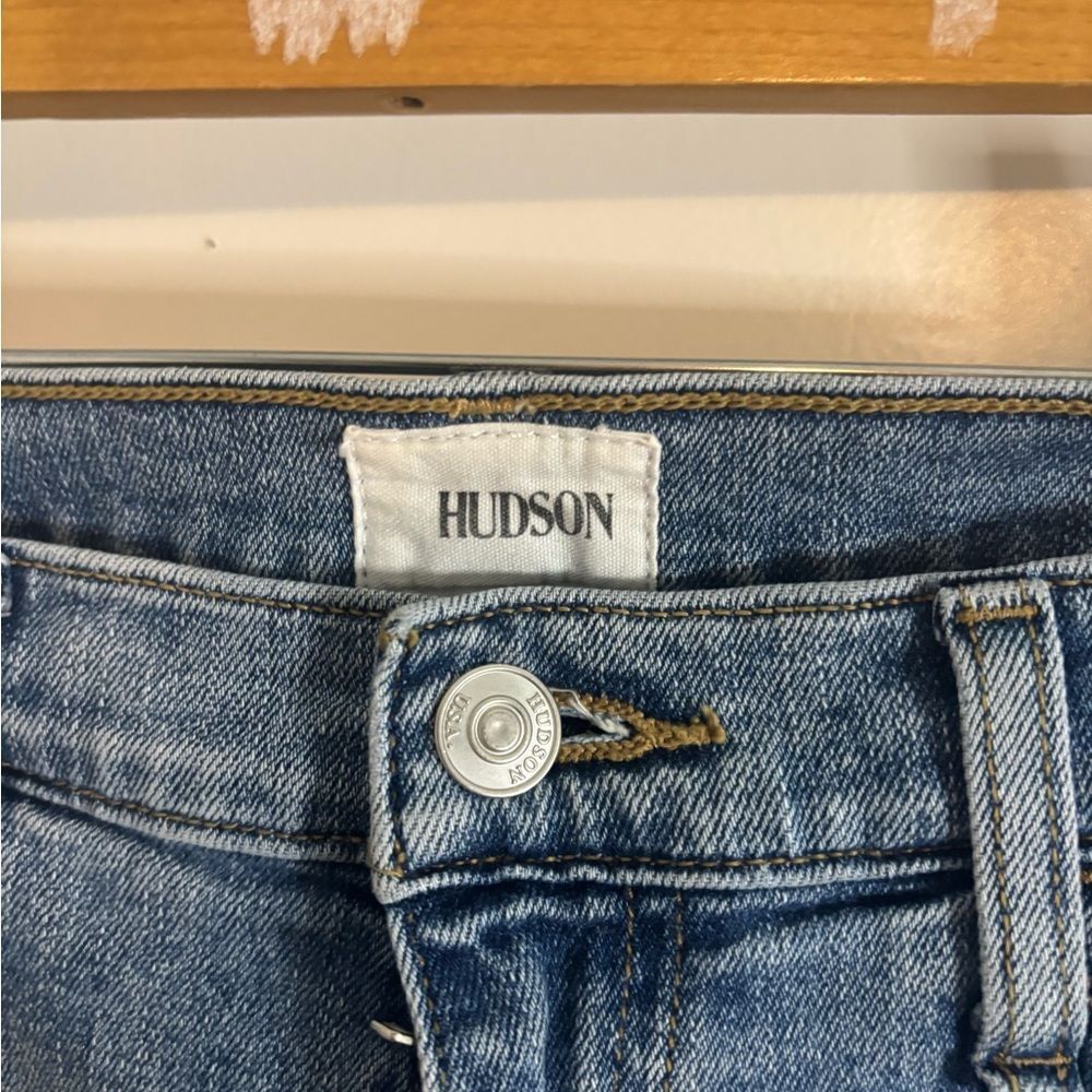 Hudson Rosalie high rise wide leg crop Jeans Women's Blue Denim size 28 EUC - Picture 2 of 4
